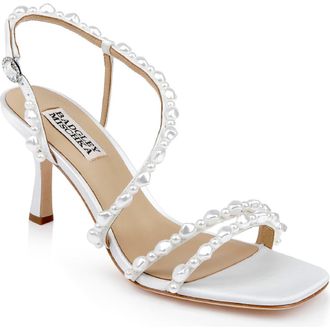 Badgley Mischka Gretta Slingback Sandal in White Satin at Nordstrom Rack, Size 9.5