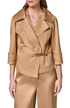 DKNY Bar Hardware Cotton Blend Jacket in Fawn at Nordstrom, Size X-Small