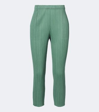 Pleats Please Issey Miyake Pantalones slim cropped Monthly Colors: August