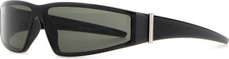 Alexander McQueen Alexander Mcqueen Black Acetate Wraparound Sunglasses