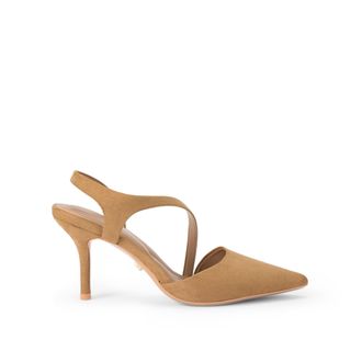 Carvela Womens Symmetry Court Heels - Taupe Fabric - Size UK 8