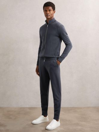 Reiss Midnight Navy Merino Wool-blend Cuffed Joggers, Xxl