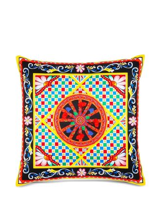 Dolce & Gabbana graphic-print cushion - Yellow