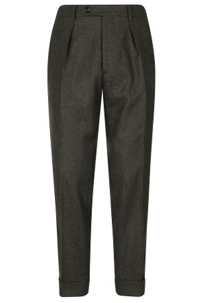 Berwich Green Chiaia Herringbone Wool Trousers