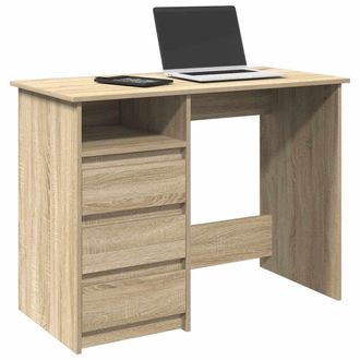 Berkfield Home Desk Sonoma Oak 102x50x75 cm Engineered Wood in Brown | Size: 102 x 50 x 75 cm