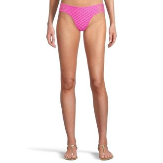 BECCA by Rebecca Virtue Castaway Adela Textured Hipster Bottom Womens Pink Swimwear JZZ679