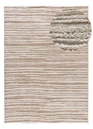 Atticgo Alfombra de pelo largo y relieve beige 120x170 cm