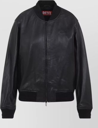 Diesel leather relaxed-fit bomber jacket