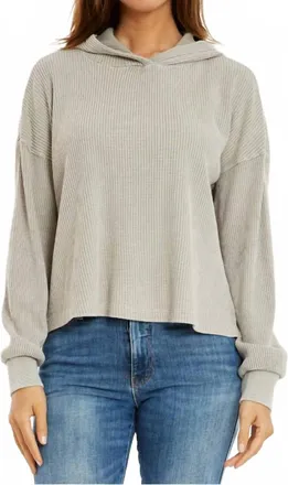 Mod-o-doc Long Sleeve Cropped Hoodie In Cirrus