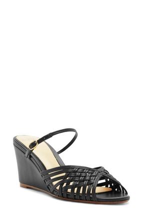 Alexandre Birman Lilian Woven Wedge Slide Sandal in Black at Nordstrom, Size 11.5