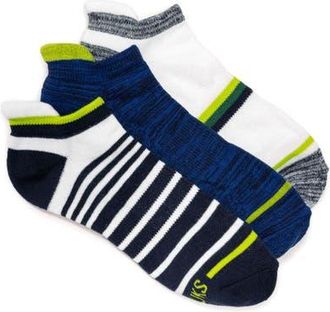 Muk Luks Cotton Ankle Compression Socks, 3 Pair Pack in Blue at Nordstrom