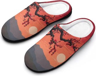 Generic Plum Tree Floral Womens Slippers Winter Warm House Shoes Indoor Outdoor Hotel Slipper