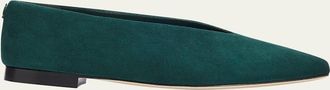 Jimmy Choo London Margot Suede Ballerina Flats