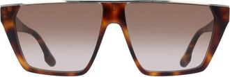 Victoria Beckham Womens Vb683s215 Logo Arm Sunglasses Brown Acetate