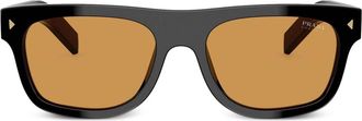 Prada rectangle-frame sunglasses - men - Acetate - 55 - Black