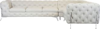 HOME AFFAIRE Chesterfield-Sofa »Amaury L-Form« grosses Ecksofa, Chesterfield-Optik, Breite 323 cm, Fussfarbe wählbar