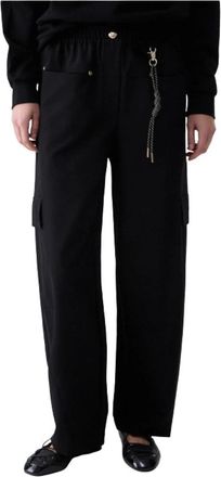 Liu Jo Tf6067 Trousers - female - Liu Jo - Wide Trousers - Black - XS - Trousers