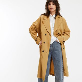 La Redoute Collections Lange trenchcoat met knoopsluiting
