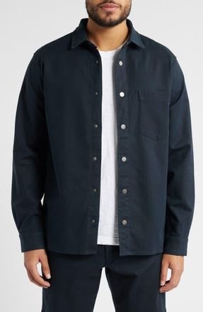 DL1961 Dominick Stretch Cotton & Viscose Snap-Up Overshirt in Depths at Nordstrom, Size X-Large