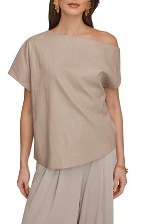 DKNY One-Shoulder Faux Leather Top in Turin at Nordstrom, Size X-Large
