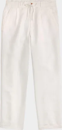 Ralph Lauren Purple Label Men & apos;s Relaxed Fit Pleated Linen Drawstring Pants