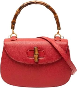 Gucci Pre-owned Handbags, female, Red, Size: ONE SIZE Pre-owned Leather Handbag