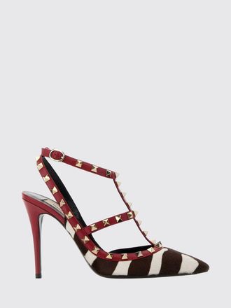 Valentino Garavani Pump Rockstud in cavallino zebrato e pelle