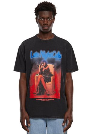 Mister Tee MT Upscale Mens Mt3007-late Night Calls Acid Heavy Oversize Tee T-Shirt, Black, S