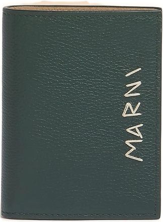 Marni Portafoglio bi-fold con logo - Verde