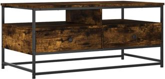 vidaXL Coffee Table Smoked Oak 100x51x45 cm Engineered Wood Vidaxl