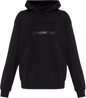 Emporio Armani Logo Series Hooded Sweatshirt - Dames - Hoodies - Zwart - S - Katoen - Hoodies & sweatvesten