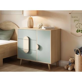 Flair Noah Chest of Drawers Oak in Green