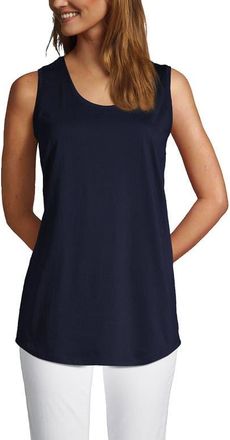 Lands End Supima Cotton Tunic Tank Top in Radiant Navy at Nordstrom, Size X-Small
