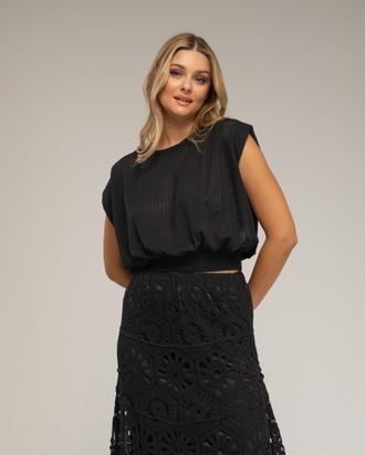 Tantra Mouwloze gebreide net top