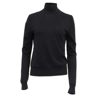 Theory Knitted High-Neck Sweater in Black Wool