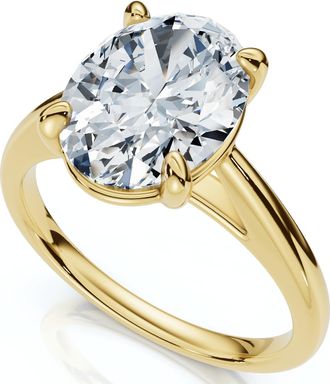 Pompeii3 Certified 2Ct Oval Solitaire Ashley Diamond Engagement Ring 14k Gold Lab Grown
