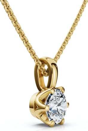 Pompeii3 1/4Ct Round Solitaire Brilliant Cut Lab Grown Diamond Pendant 18 Necklace