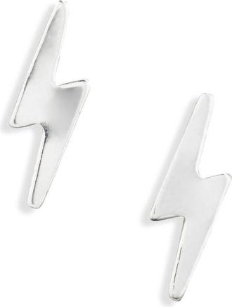 Nashelle Lightning Bolt Stud Earrings in Sterling Silver at Nordstrom