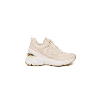 Michael Kors Sneakers, female, Beige, Size: 9 US Katrina Frayed Denim Trainer