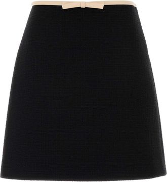 Valentino Garavani Black Tweed Mini Skirt
