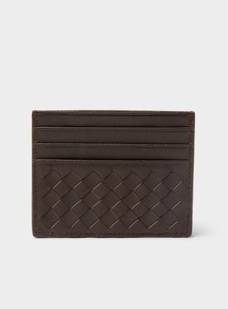 Le 31 Mens Braided faux-leather card holder