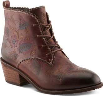 L'Artiste by Spring Step Womens DUJU Lace-up Ankle Boots, Burgundy, 9.5-10