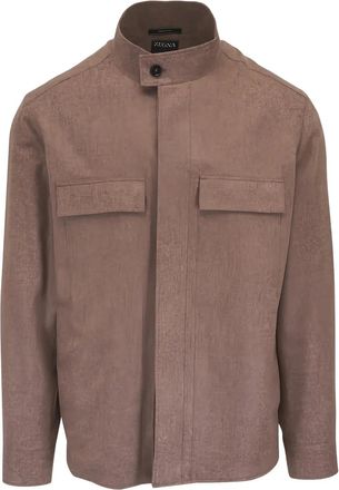 Ermenegildo Zegna Giacca Oasi con collo rialzato - Marrone