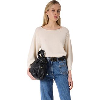 Gerard Darel Liona 3/4 Sleeve Boat Neck Knit Top in Ecru at Nordstrom, Size X-Large