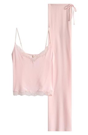 SKIMS Lace Trim Pajamas in Barely Pink at Nordstrom, Size Xx-Small