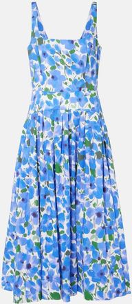 Carolina Herrera Abito midi in misto cotone con stampa