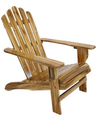 Sunnydaze Adirondack Chair Rustic Wood Design Outdoor Seat