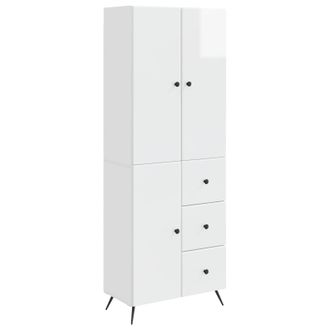 vidaXL Juego De Armarios 2 Uds. Blanco Brillante Madera De Ingenier&iacute;a Vidaxl