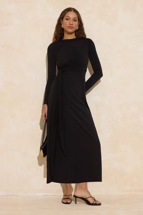 Trendyol Modest Dames Zwart Effen Maxi Lang Casual A-lijn Modest Jurken