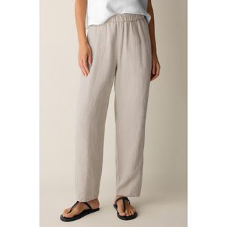 Eileen Fisher Pleated Organic Linen Lantern Pants in Undyed Natural at Nordstrom, Size Xx-Small